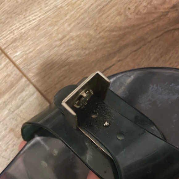 Authentic Chanel Navy Blue Mules Slide On Sandals 6 with Buckle - Picture 7 of 7